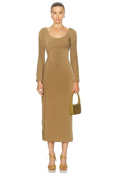 Cini Gathered Midi Dress Product Image