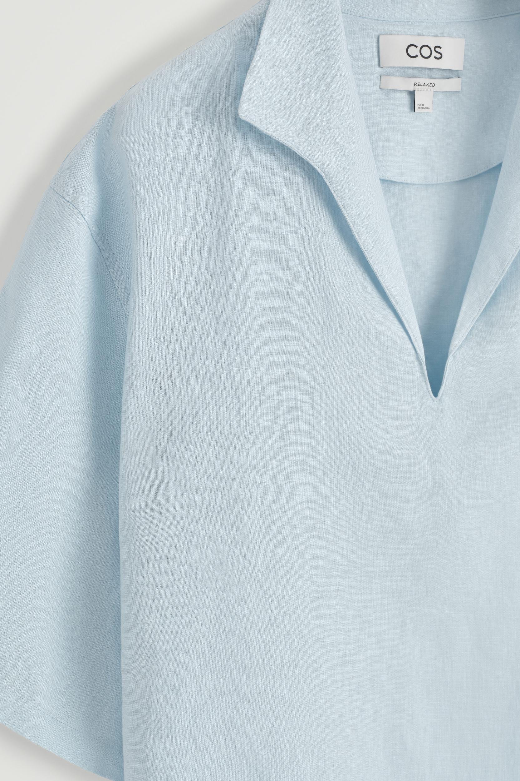 OPEN-COLLAR LINEN SHIRT Product Image