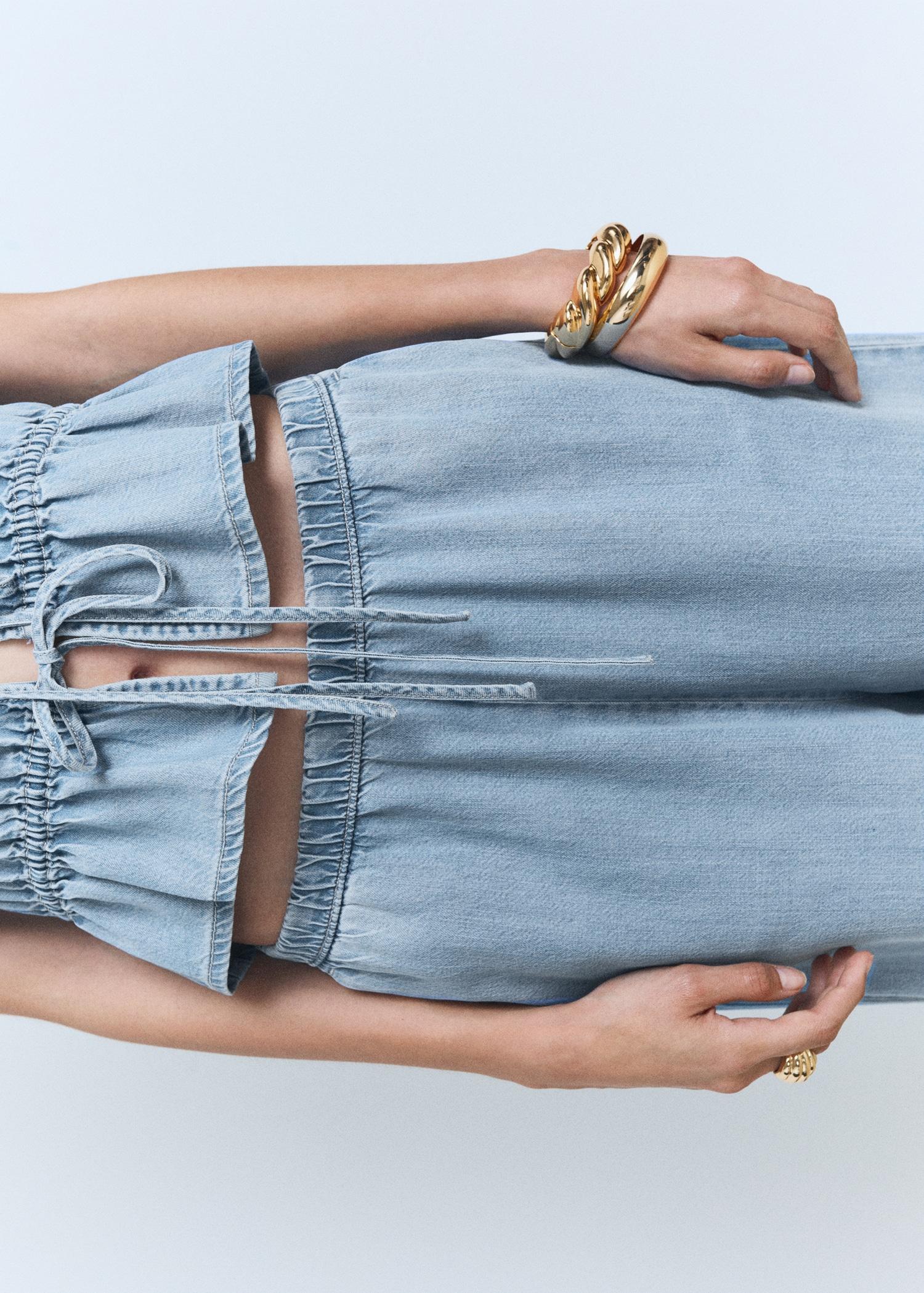 Lyocell palazzo pants - Women | MANGO USA Product Image