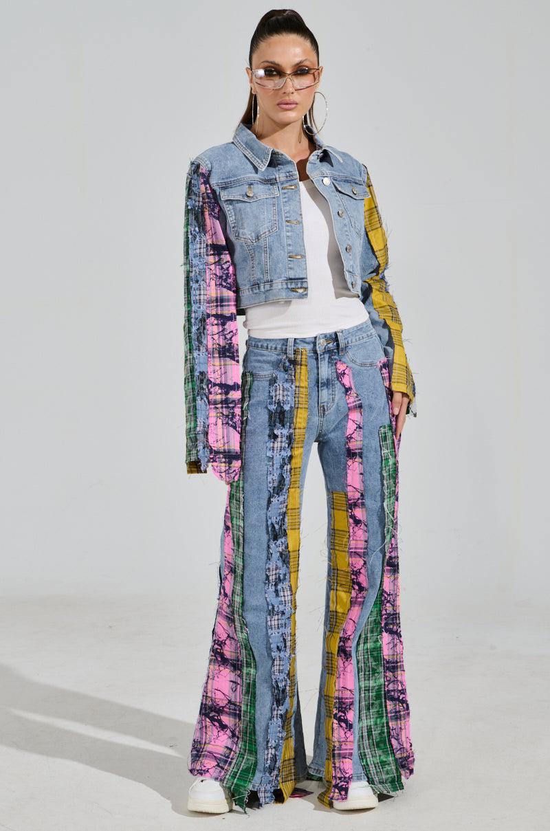 MAKING WAVES PATCHWORK DENIM JACKET Product Image