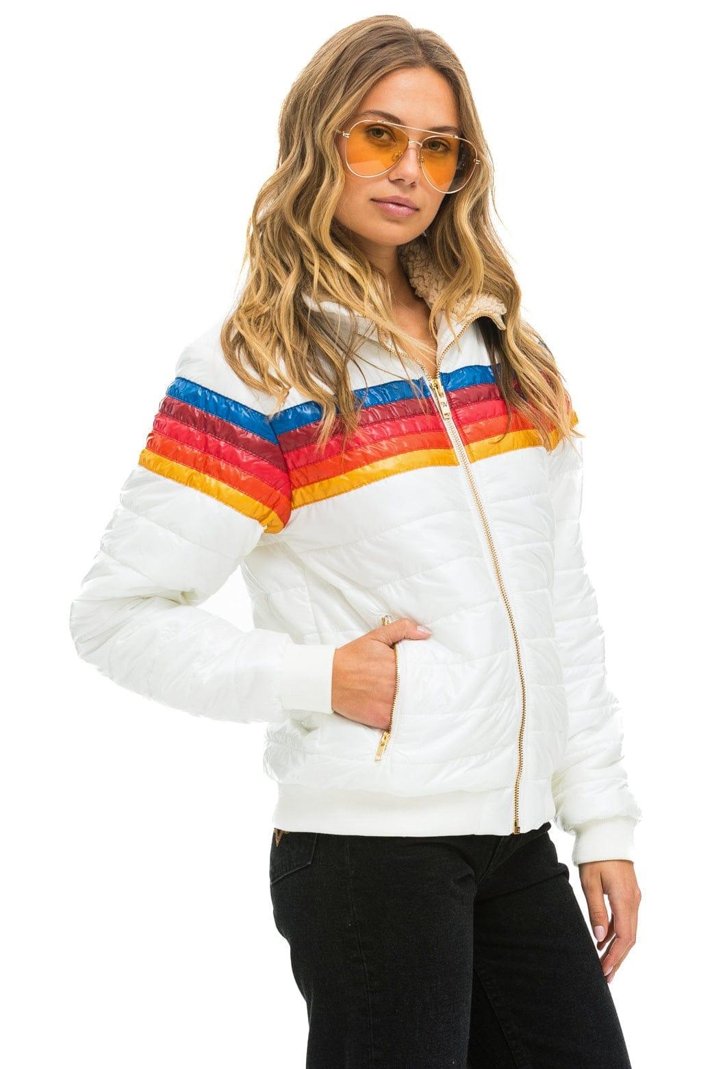 5 STRIPE JACKET -  WHITE GLOSSY Female Product Image