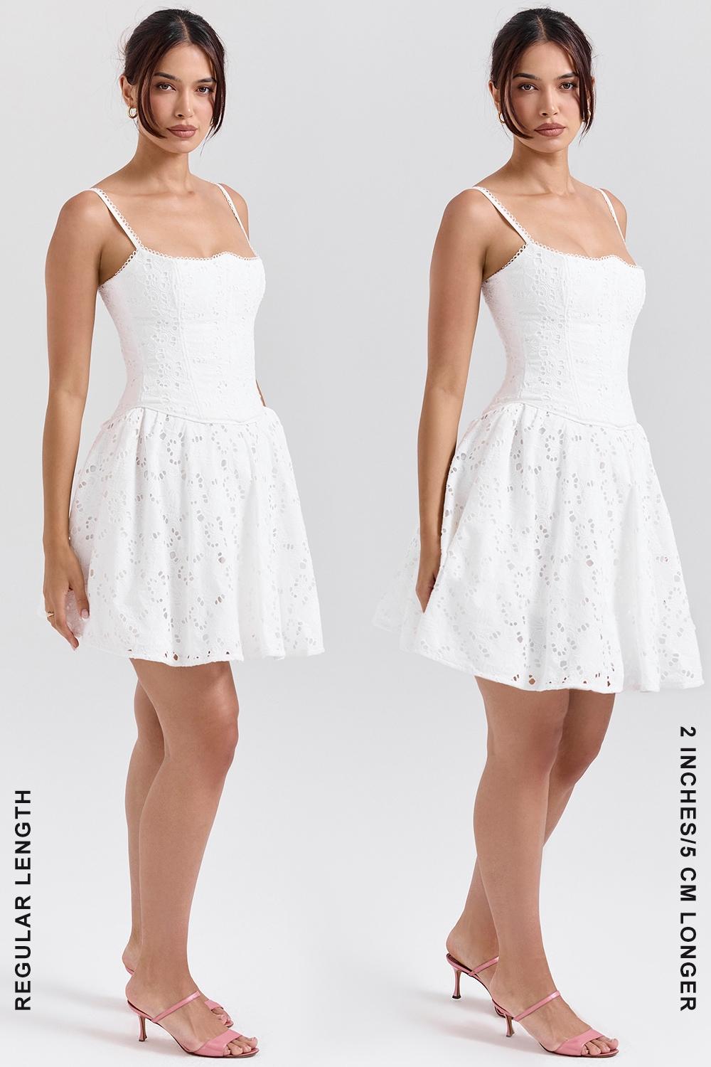 Elara  white broderie anglais mini dress Product Image