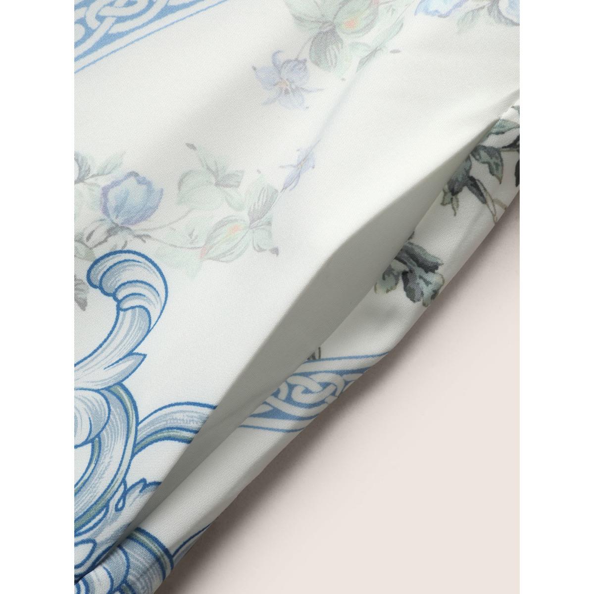 Plus Size V Neck Boho Print Sleeveless Midi Dress Originalwhite Women Resort Gathered V-neck Sleeveless Curvy BloomChic 30/6X Product Image