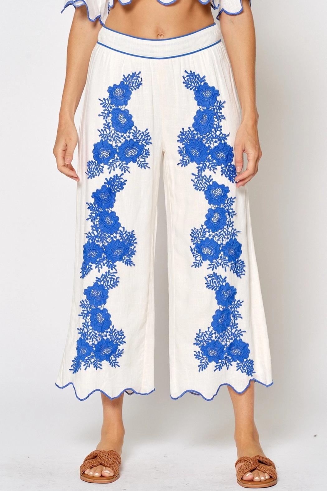 Embroidered Woven Pants Product Image