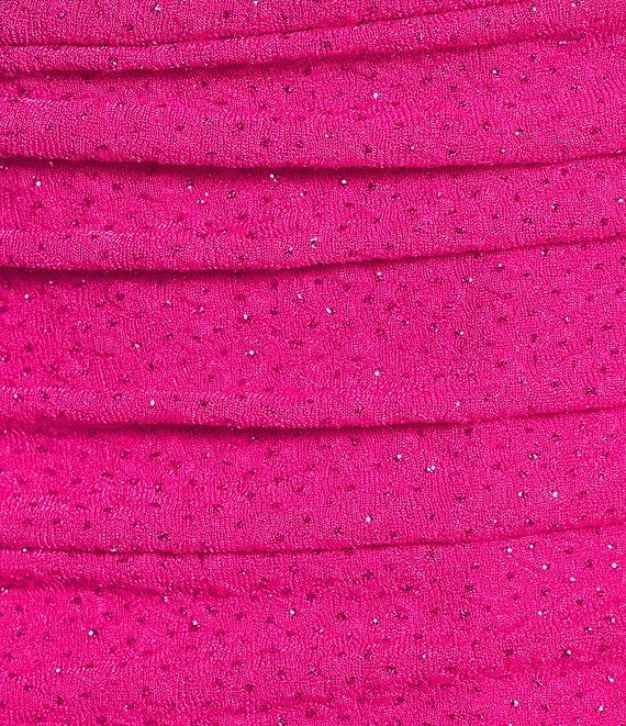 Honey and Rosie Glitter One Shoulder Double Strap Ruched Bodycon Dress Product Image