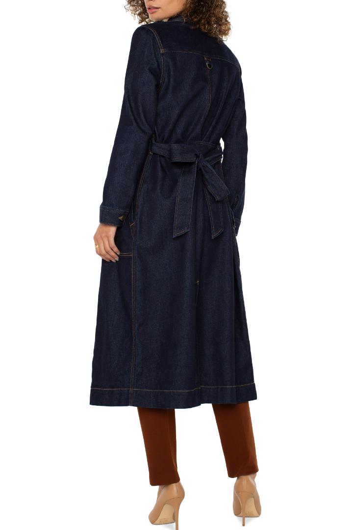 Notch Collar Duster Jacket with Belt Product Image