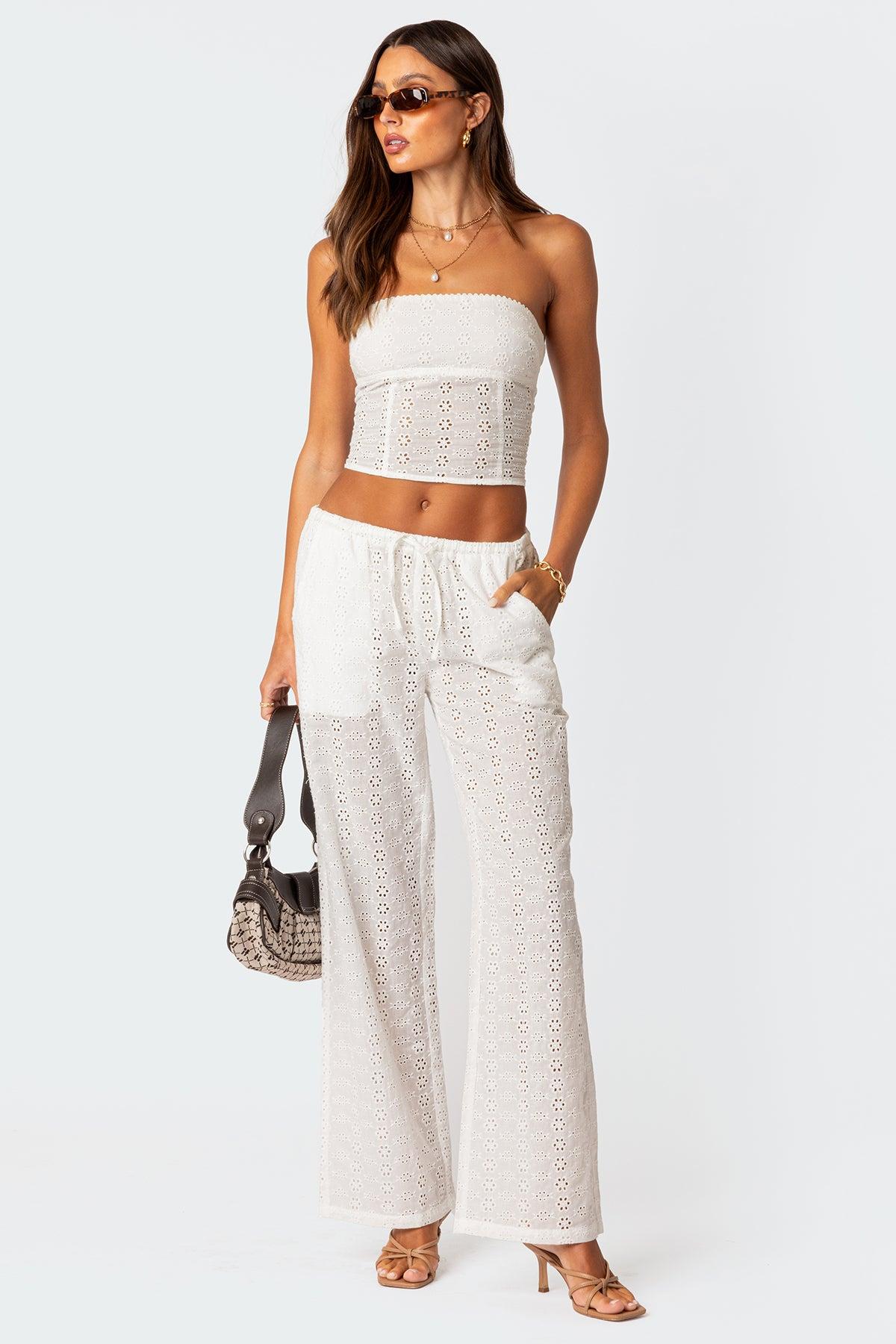 Lemon Lacey Cotton Pants Product Image