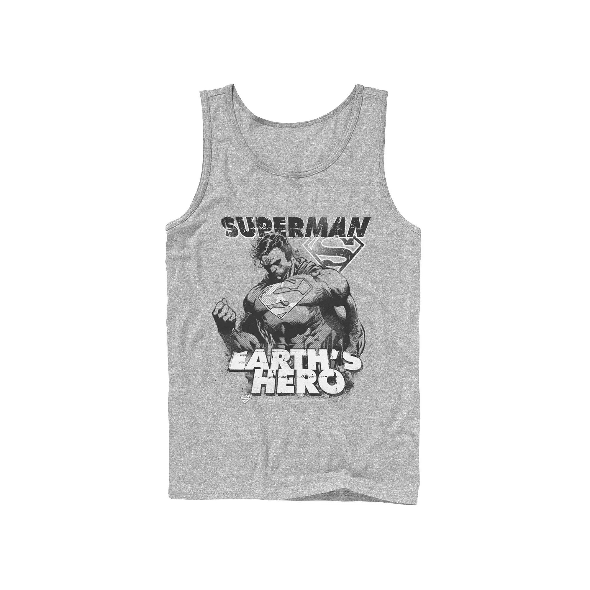 Men's DC Comics Superman Earth's Hero Sketched Poster Tank Top,  Product Image