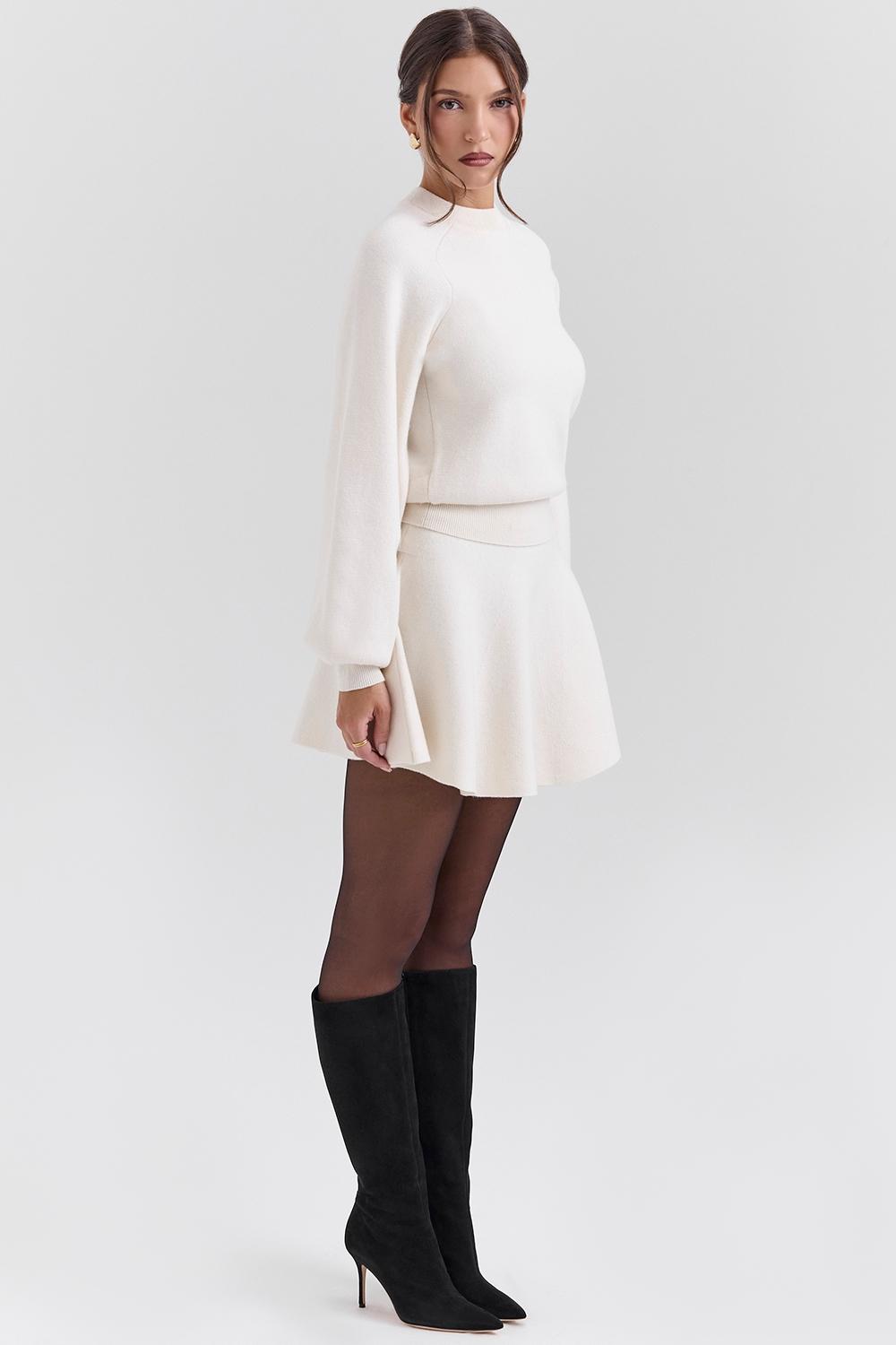 Cressida  cream wool cashmere heavy knit sweater Product Image