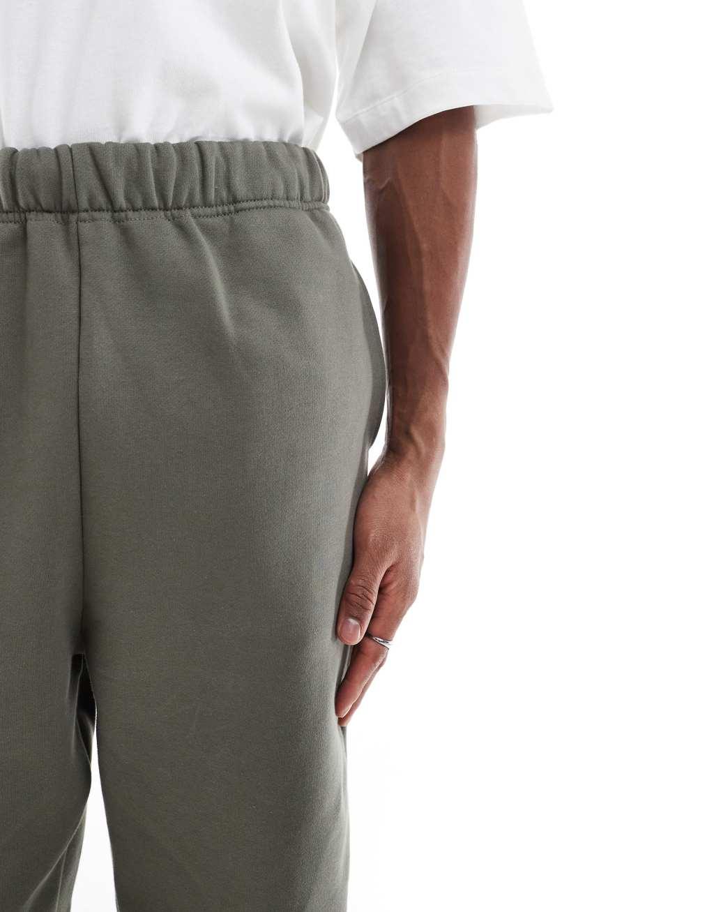 ASOS DESIGN premium heavyweight oversized sweatpants 400gsm in khaki  Product Image