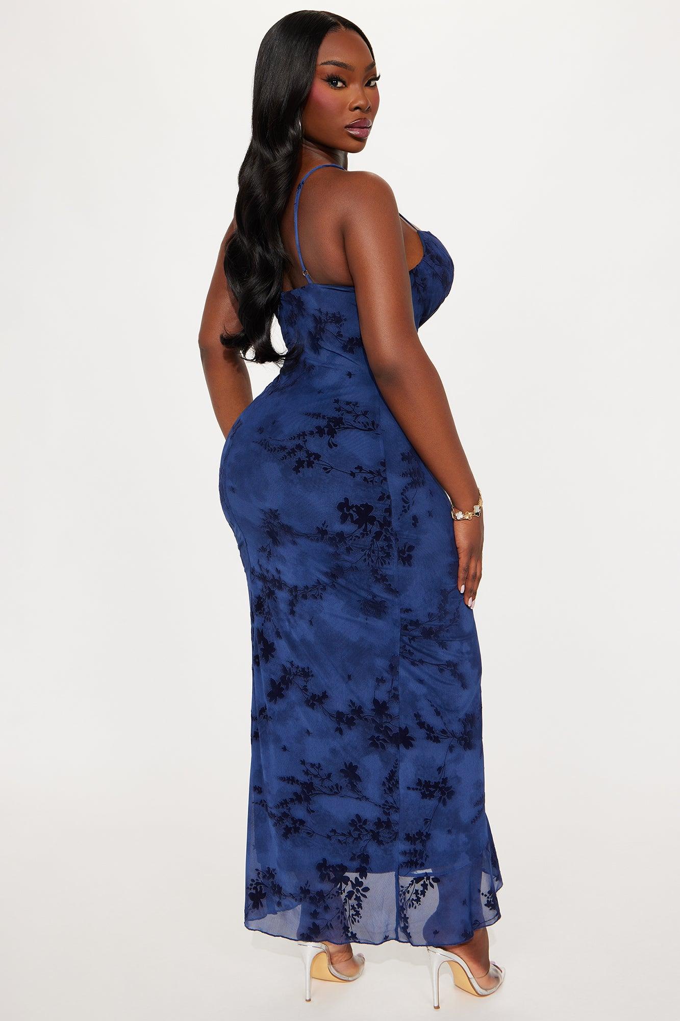 Miley Mesh Maxi Dress - Navy Female Product Image