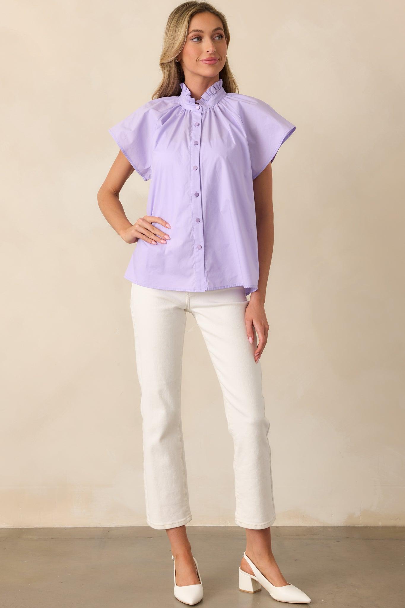 Florence Lilac Cotton Top Product Image