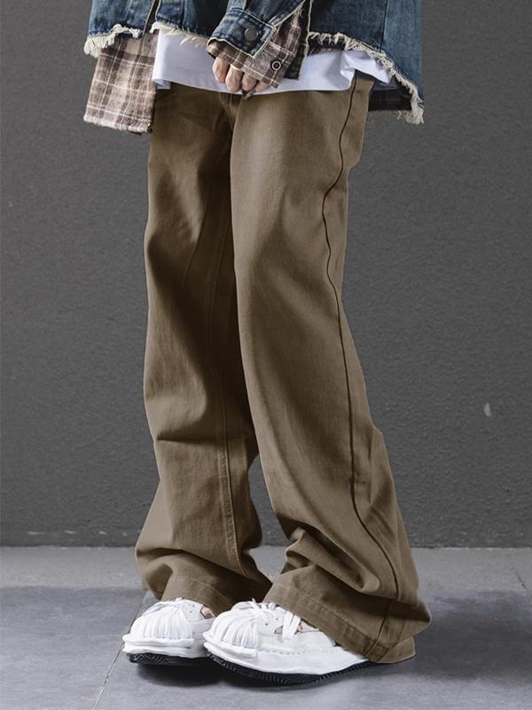 Men'?Vintage Brown Wash Loose Jeans Product Image