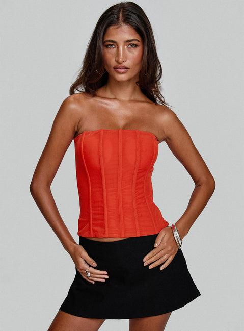 Moneypenny Strapless Top Orange Product Image