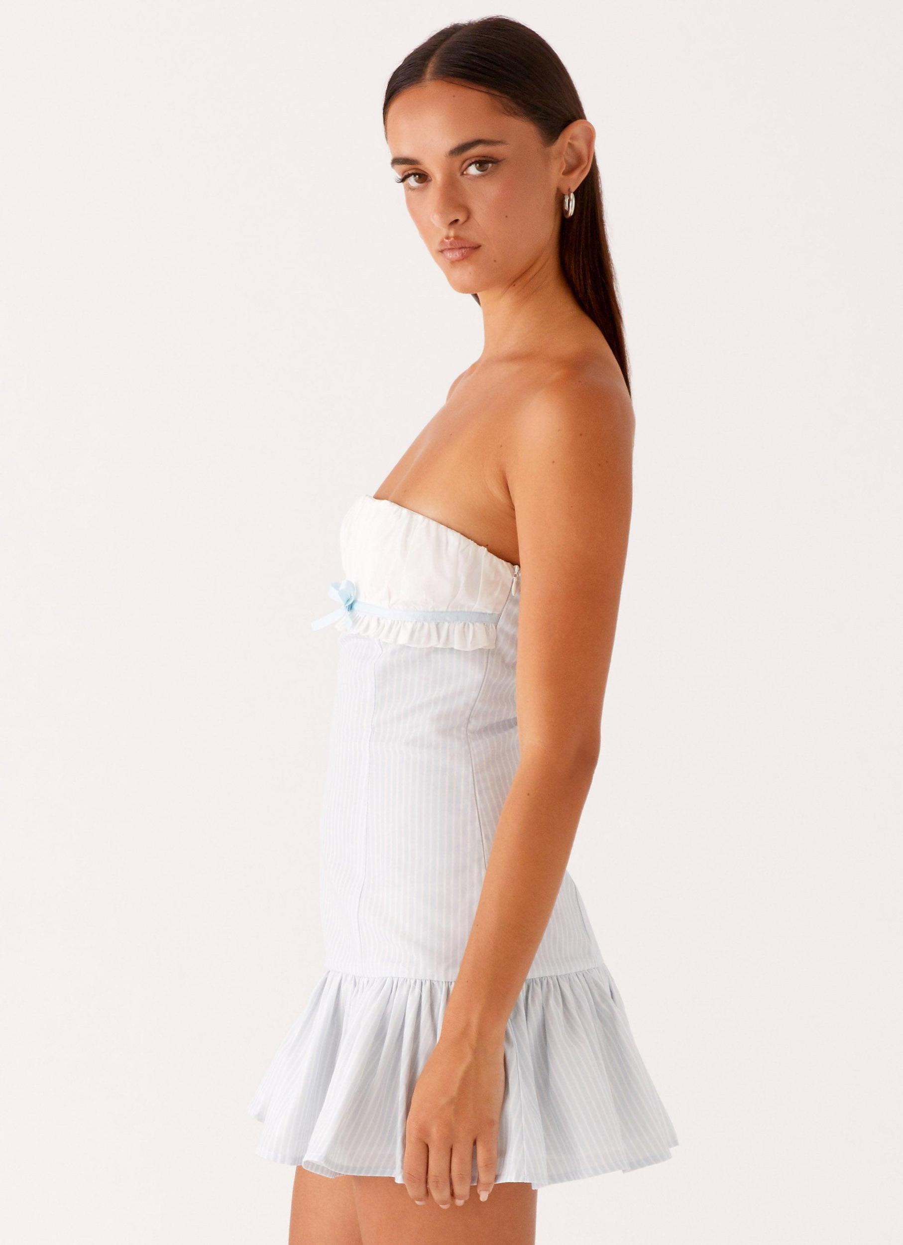 Purpose Mini Dress - Blue White Stripe Product Image