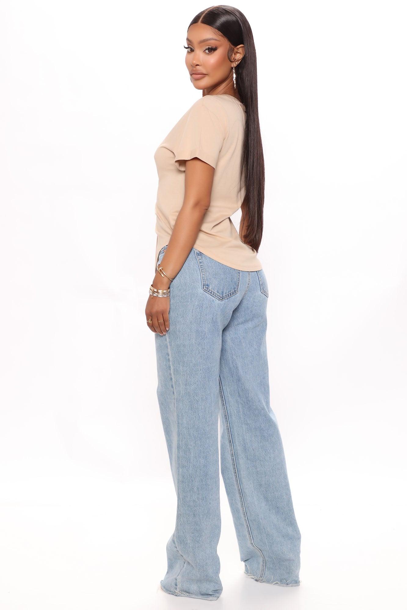 Annie Cuffed Short Sleeve Top - Taupe Product Image