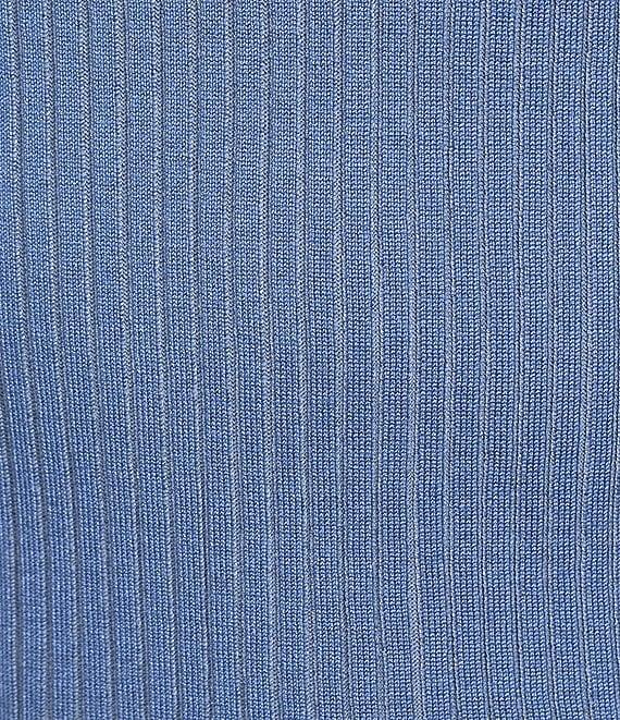 DKNY by Donna Karan Short Sleeve Mock Neck Ribbed Knit Top Product Image