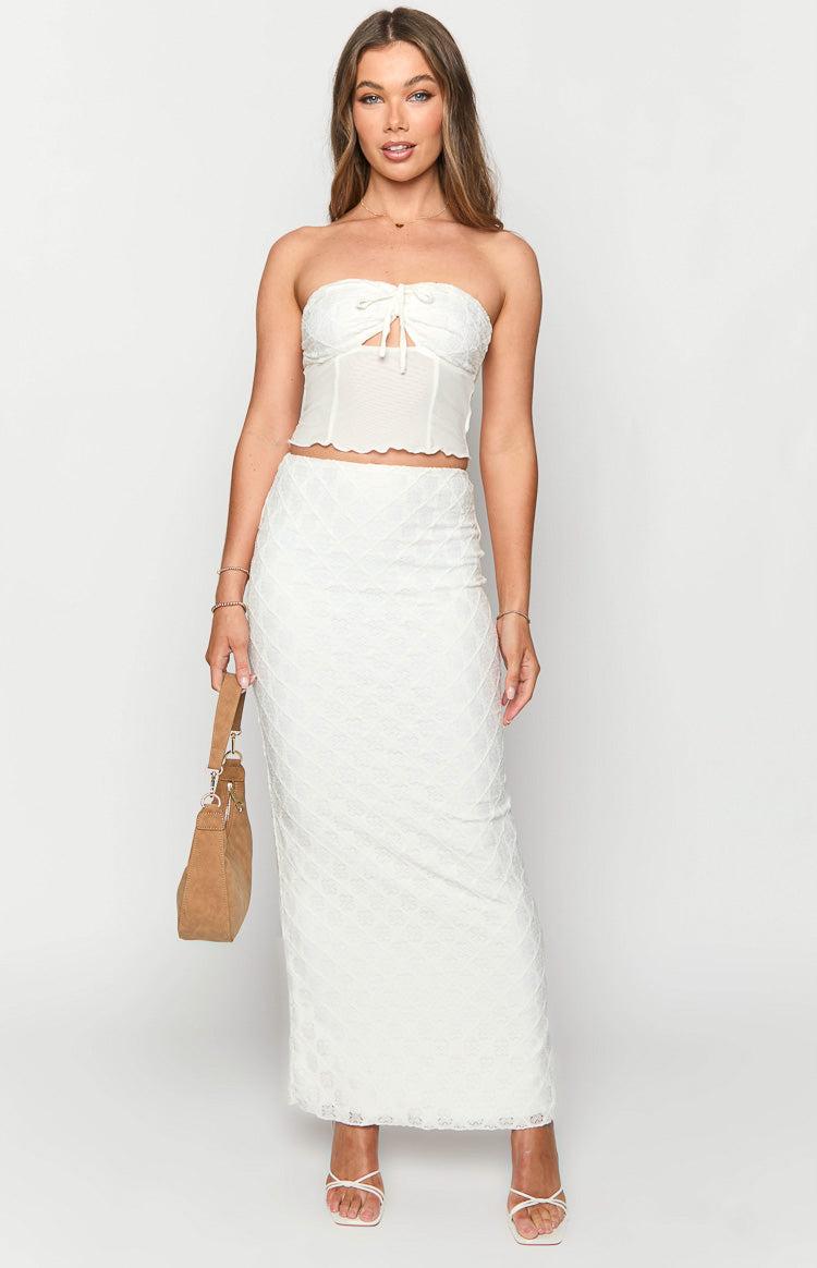 Rilee White Maxi Skirt Product Image