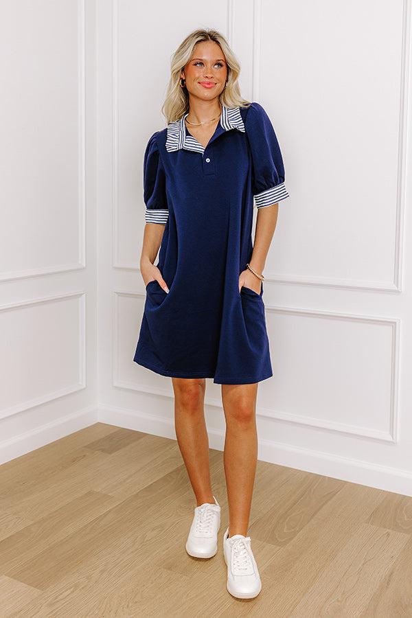 Yacht Club Livin' Mini Dress in Navy Product Image