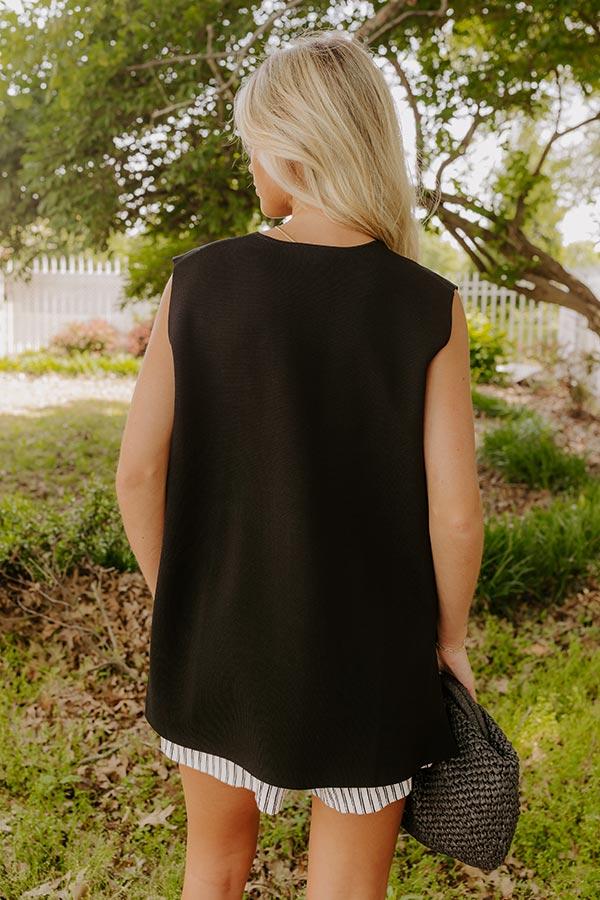 Effortlessly You Knit Top in Black Product Image