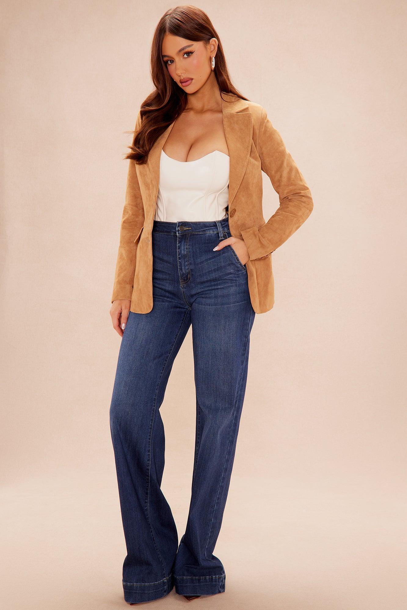 Serena Real Suede Blazer - Camel Product Image