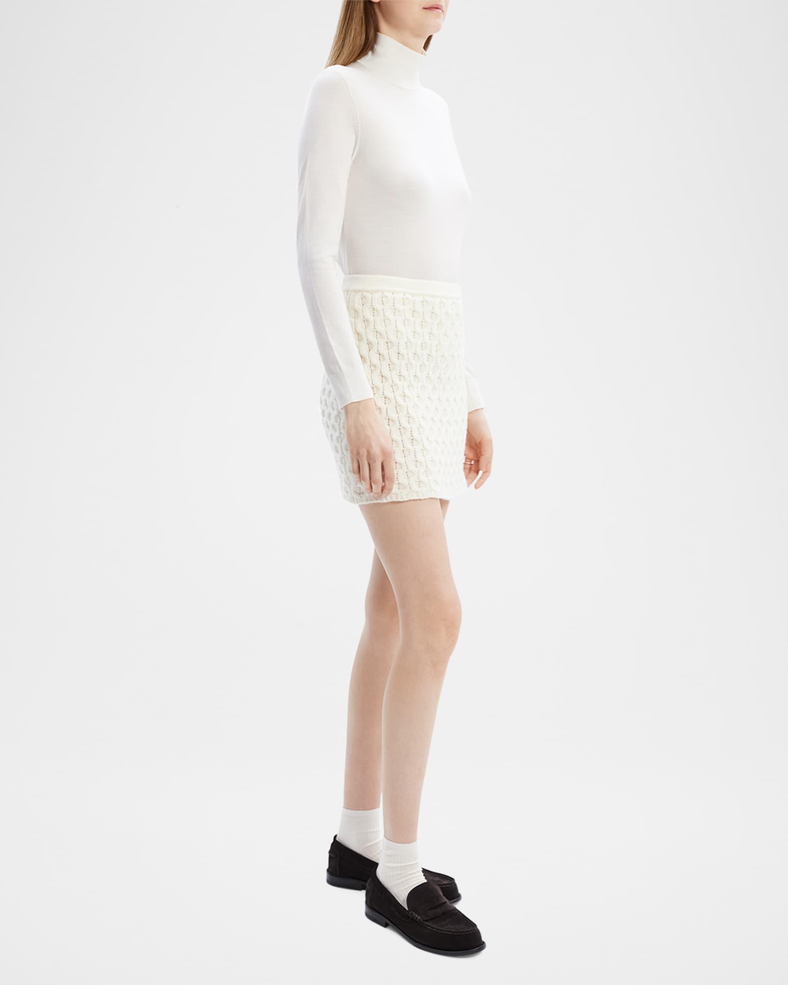 Cable-Knit Felted Wool-Cashmere Mini Skirt Product Image
