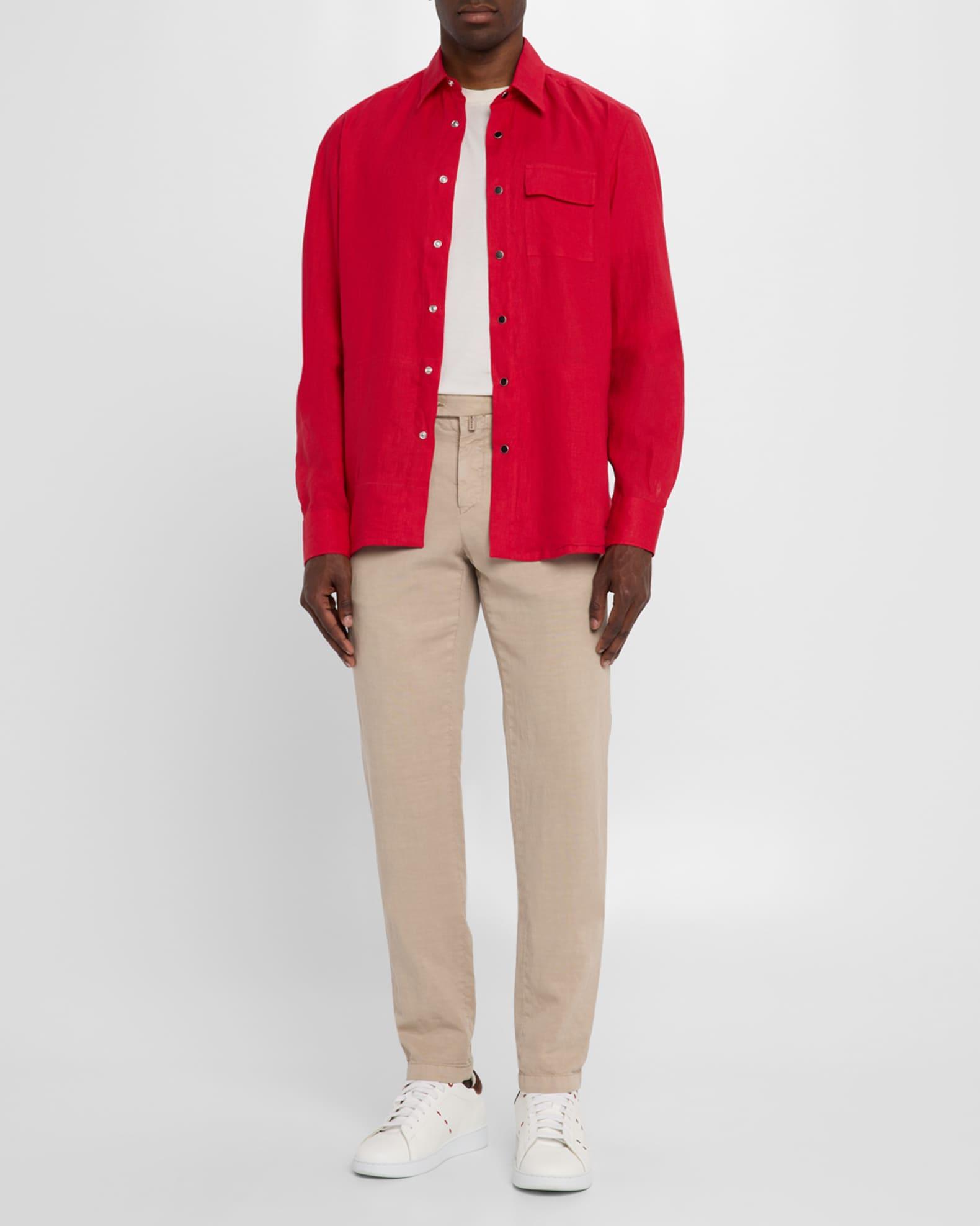 Men's Linen Snap-Front Overshirt Product Image