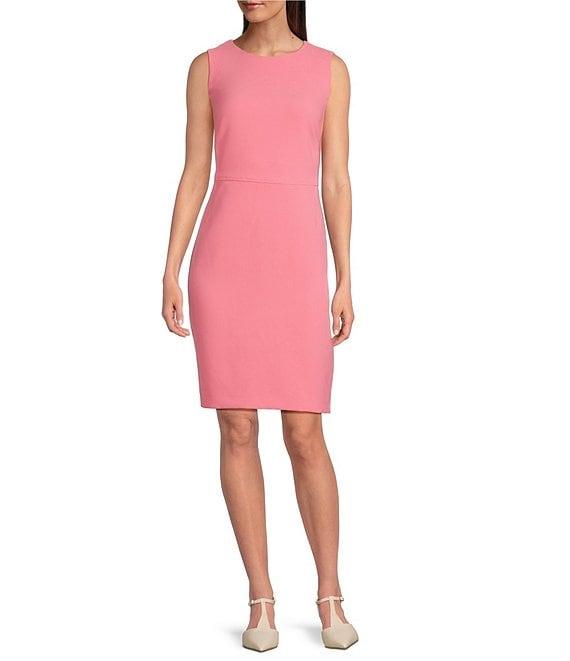 Anne Klein Round Neck Sleeveless Stretch Shift Dress Product Image
