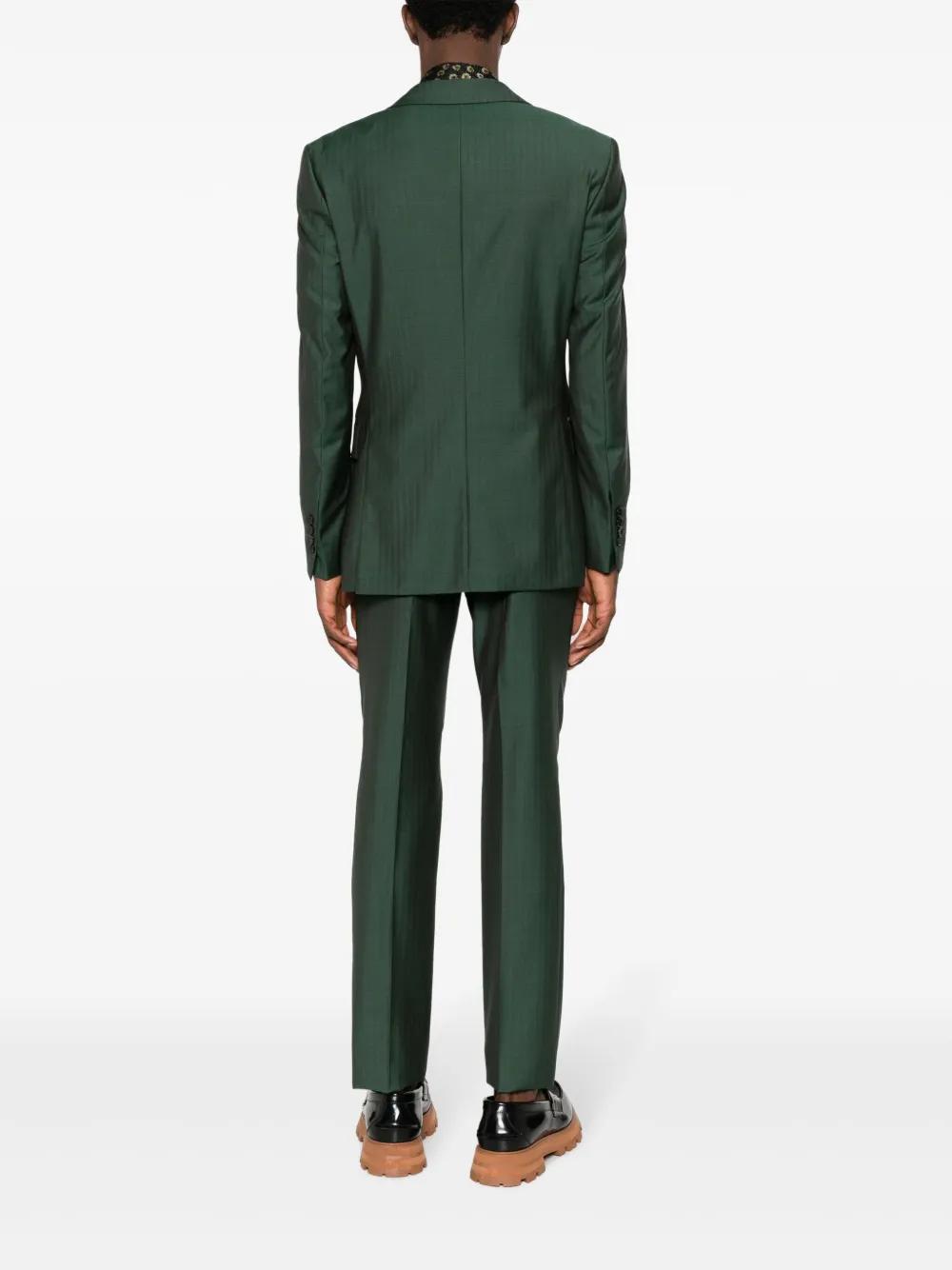 tonal-striped single-breasted virgin wool suit Product Image