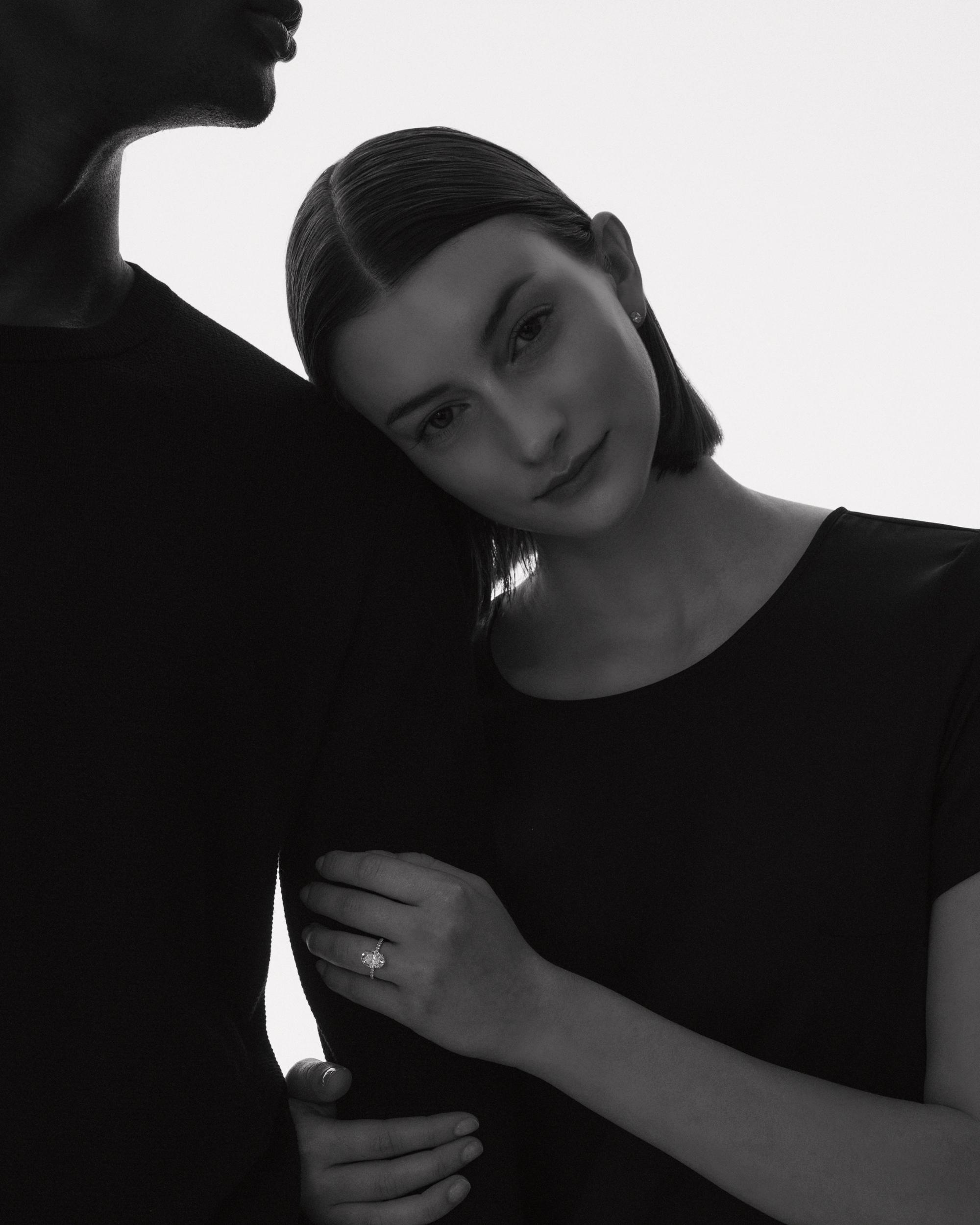 Quince | Women's Lab Grown Diamond Oval Petite Pave Engagement Ring Product Image