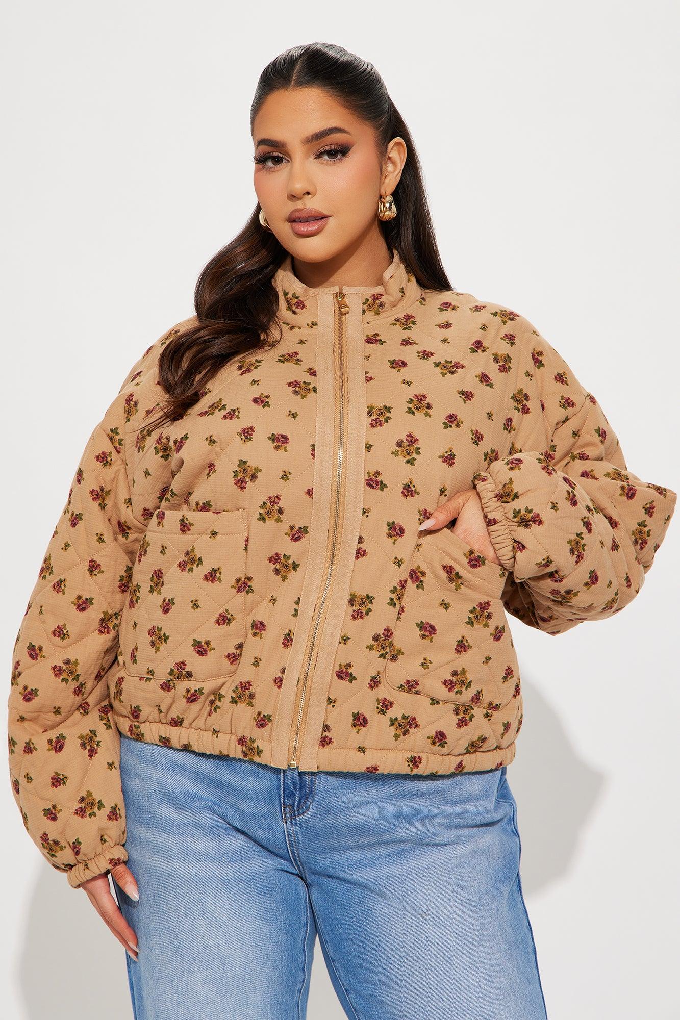 As Sweet As They Come Oversized Quilted Jacket - Stone Female Product Image