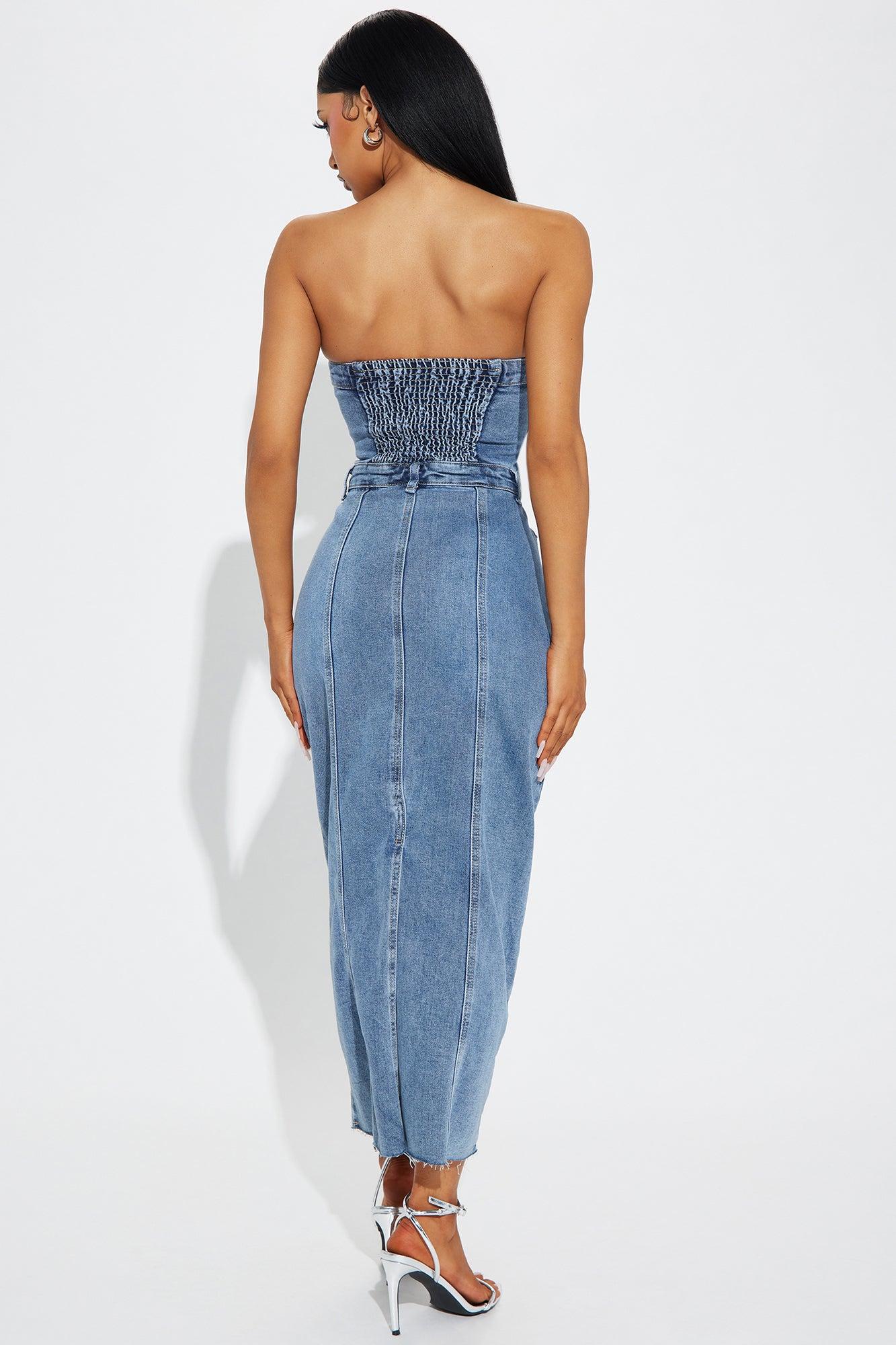 Christa Denim Maxi Dress - Medium Wash Product Image