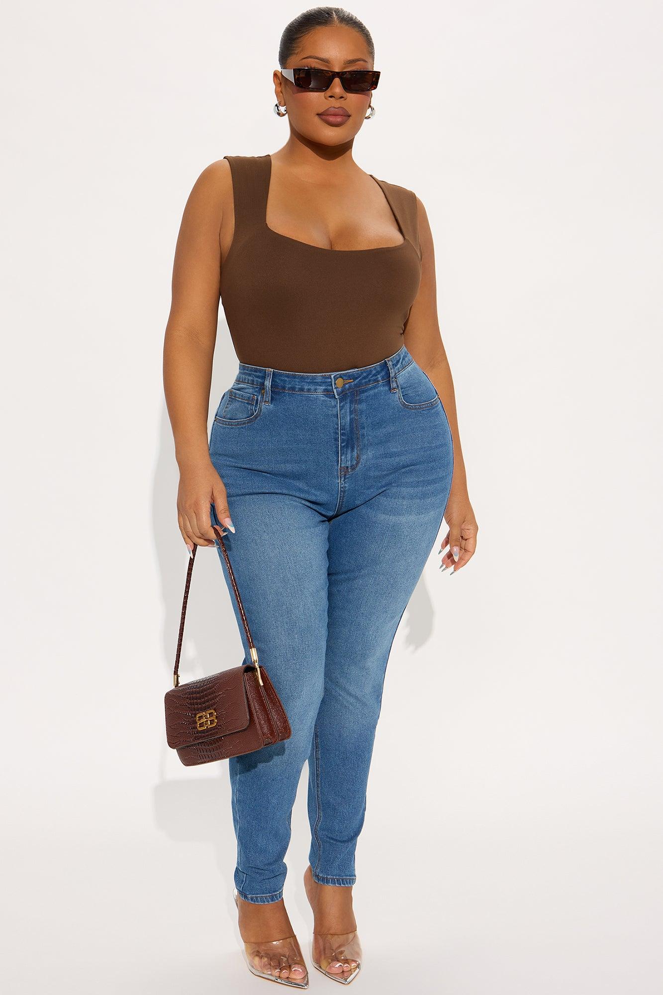 Serena Square Neck Bodysuit - Chocolate Product Image
