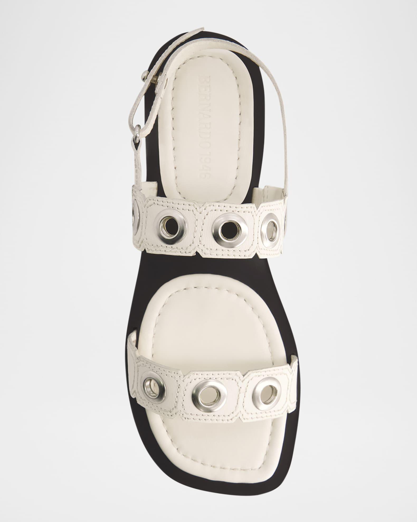 Acro Leather Flat Slingback Sandals Product Image