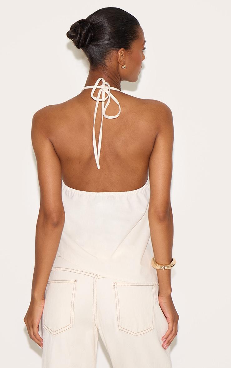  Cream  Asymmetric Hem Long Top Product Image