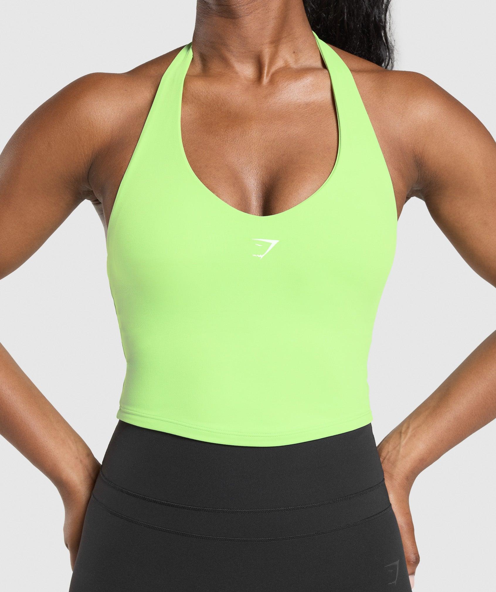 Gymshark Halter Neck Cami with Shelf - Energy Gelato Green Female Product Image