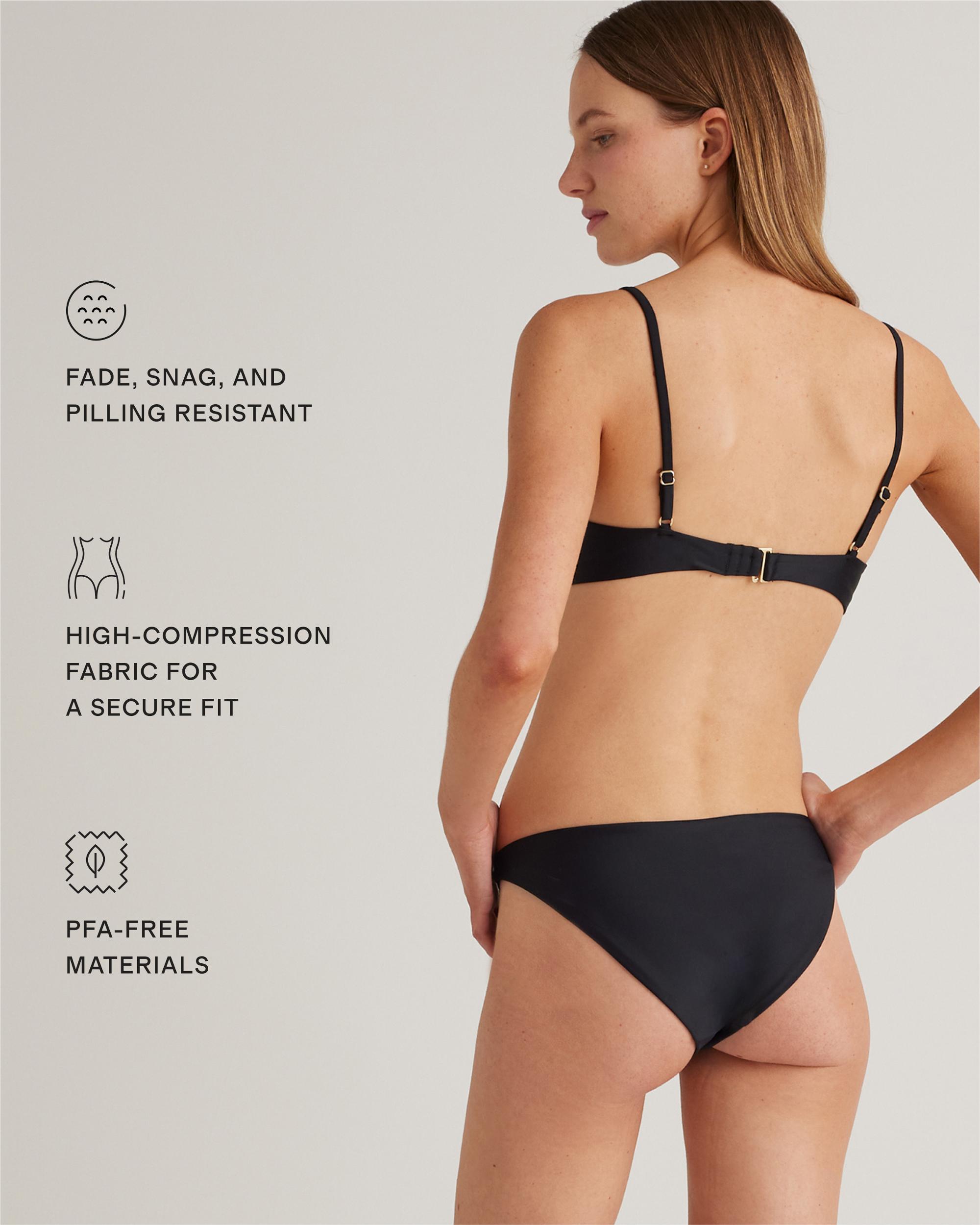 Quince | Women's Italian V-Neck Bikini Top 78% Recycled Polyamide, 22% Spandex Product Image