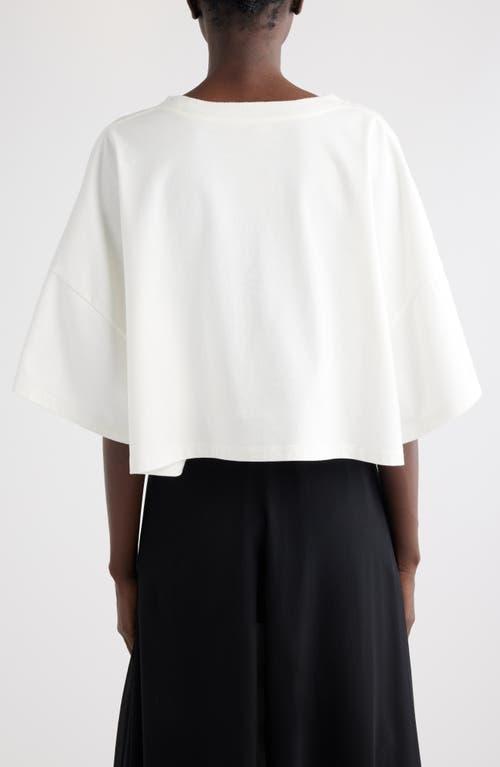 CHLOÉ White Cropped Crewneck T-shirt With Maxi Logo Print On The Front In Cotton Woman In Multicolor Product Image