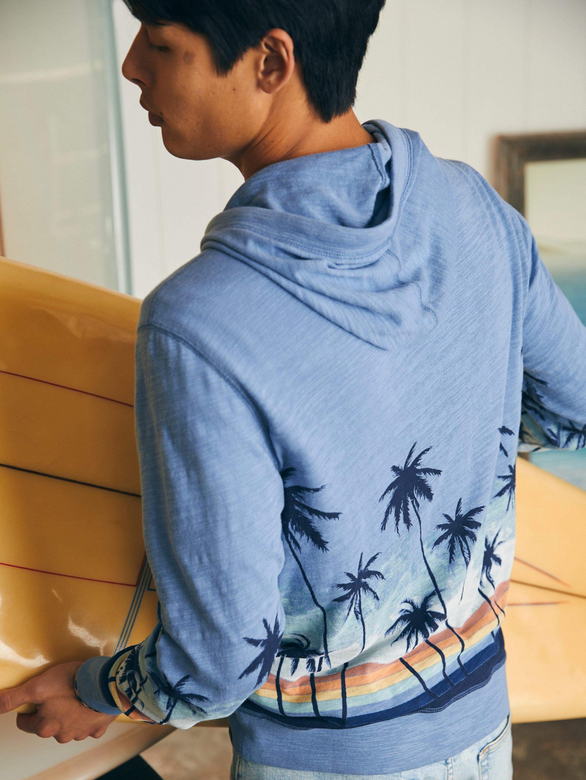 Sunwashed Slub Hoodie (Tall) - Palm Rainbow Ombre Male Product Image