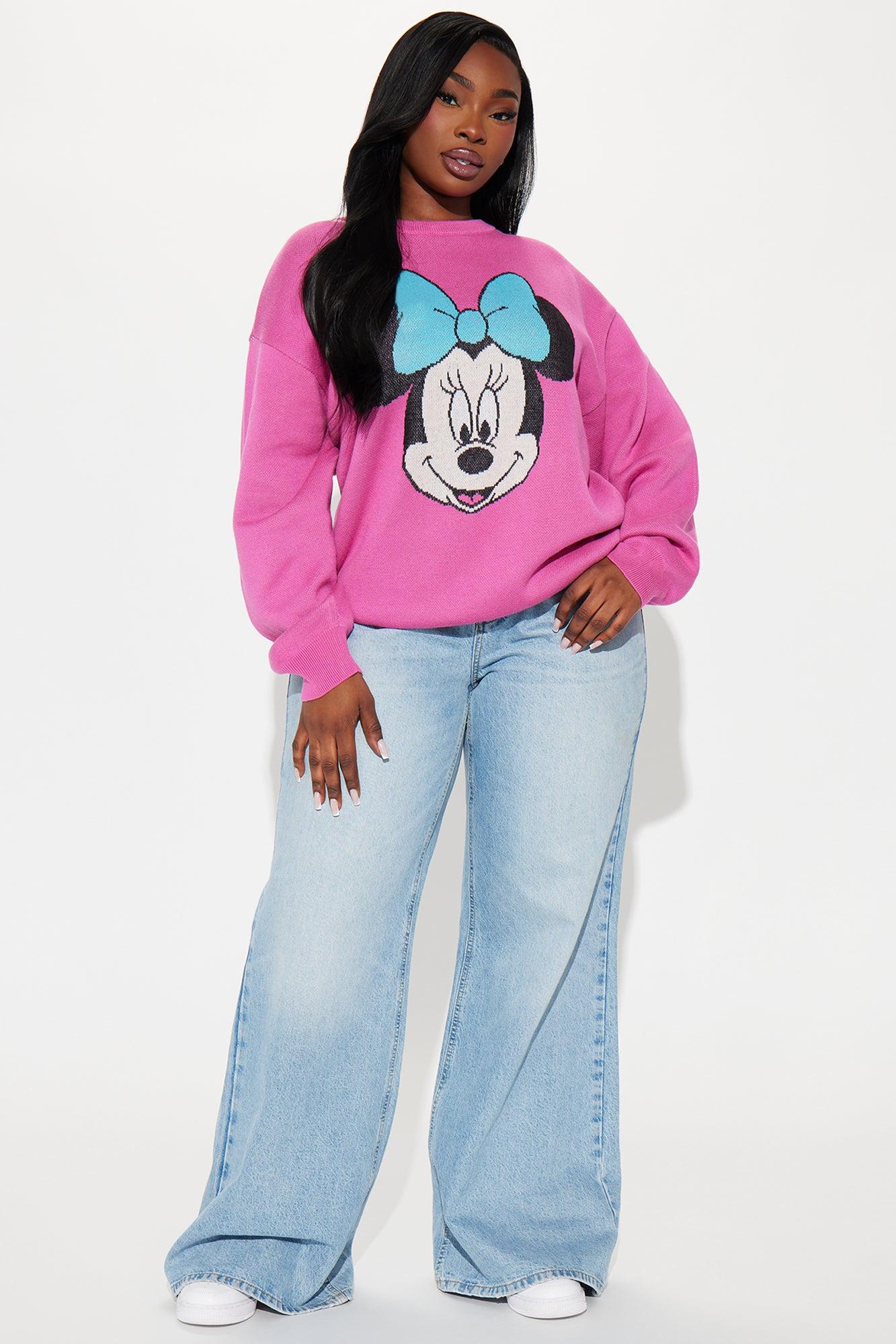 Minnie Mouse Bow Sweater - Pink/combo Female Product Image