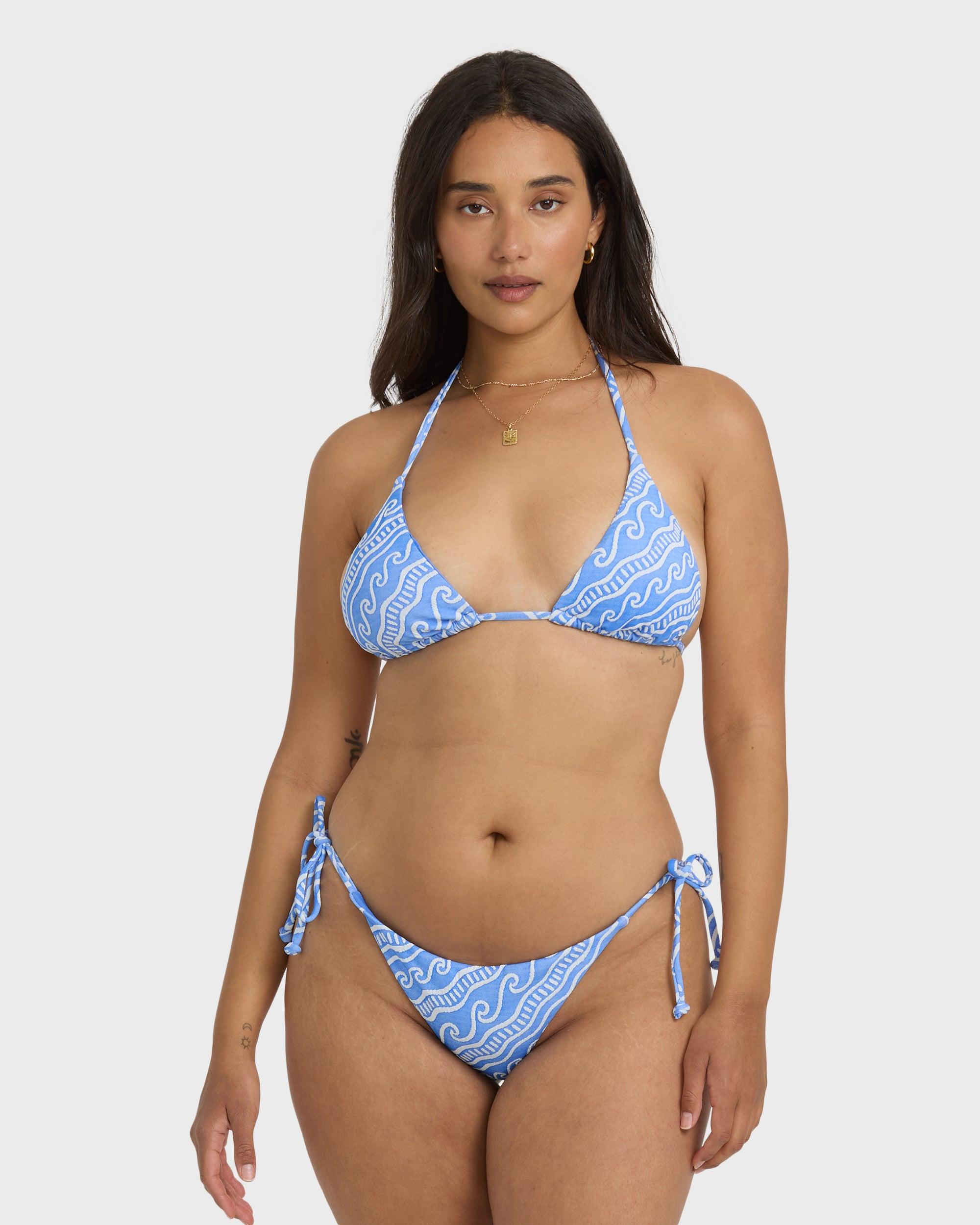 More Than Waves Multi Triangle Bikini Top - Tidal Blue Female Product Image