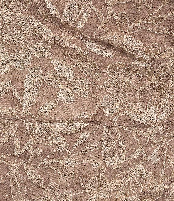 Jessica Howard Plus Size 3/4 Sleeve Boat Neck Side Tuck Lace Gown Product Image