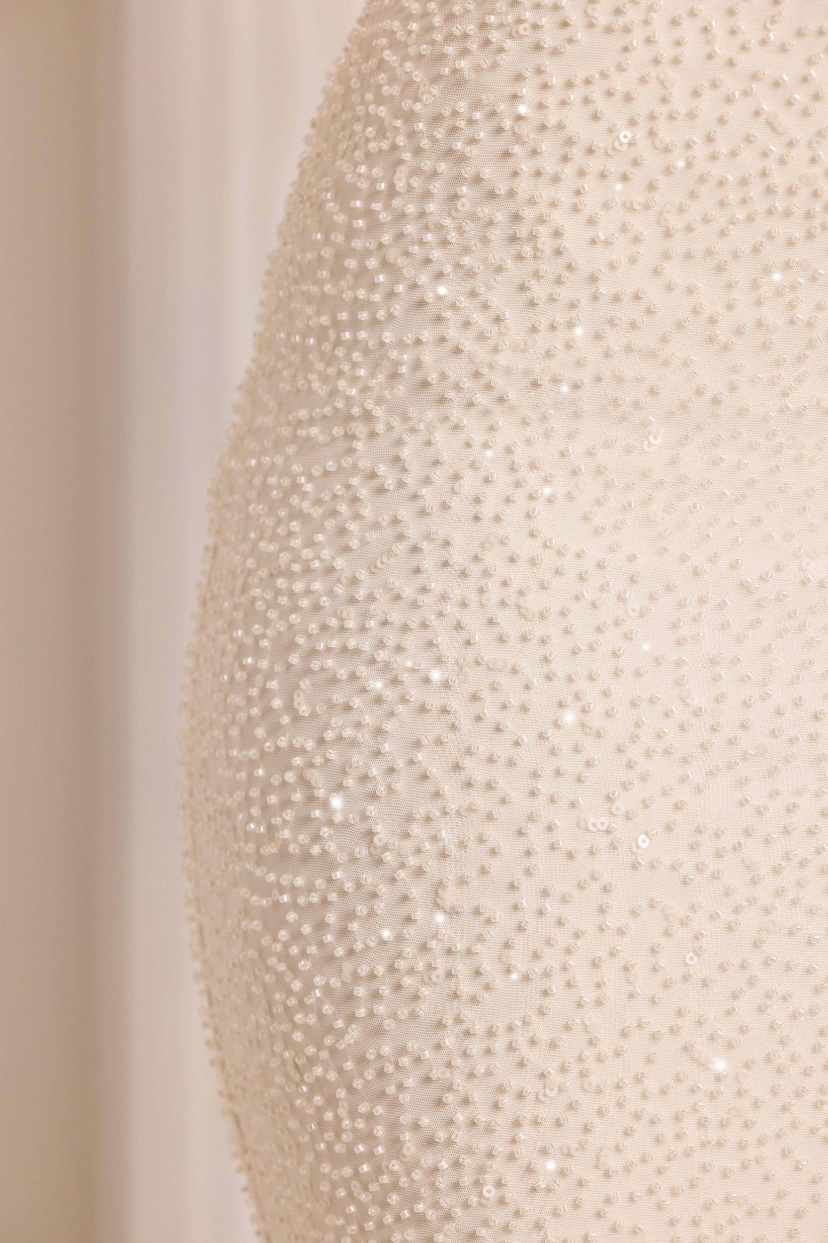 Embellished Cut Out Maxi Dress in White Product Image