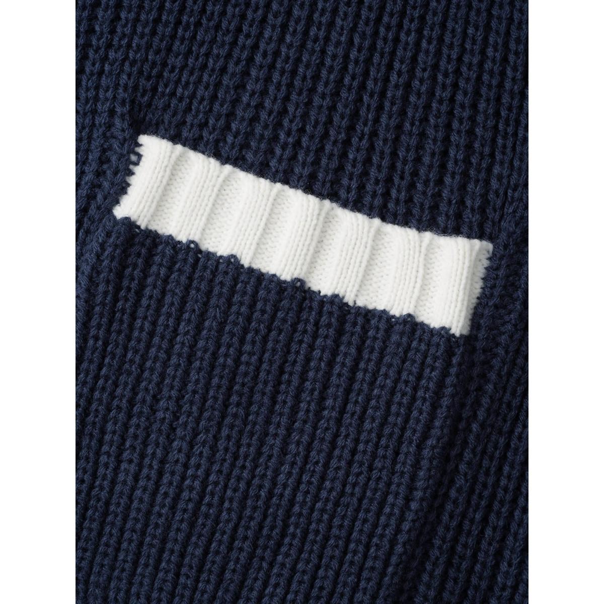 Plus Size Contrast Hood Hemline Pockets Open Cardigan Indigo Women Casual Loose Long Sleeve Everyday Cardigans BloomChic 18-20/2X Product Image