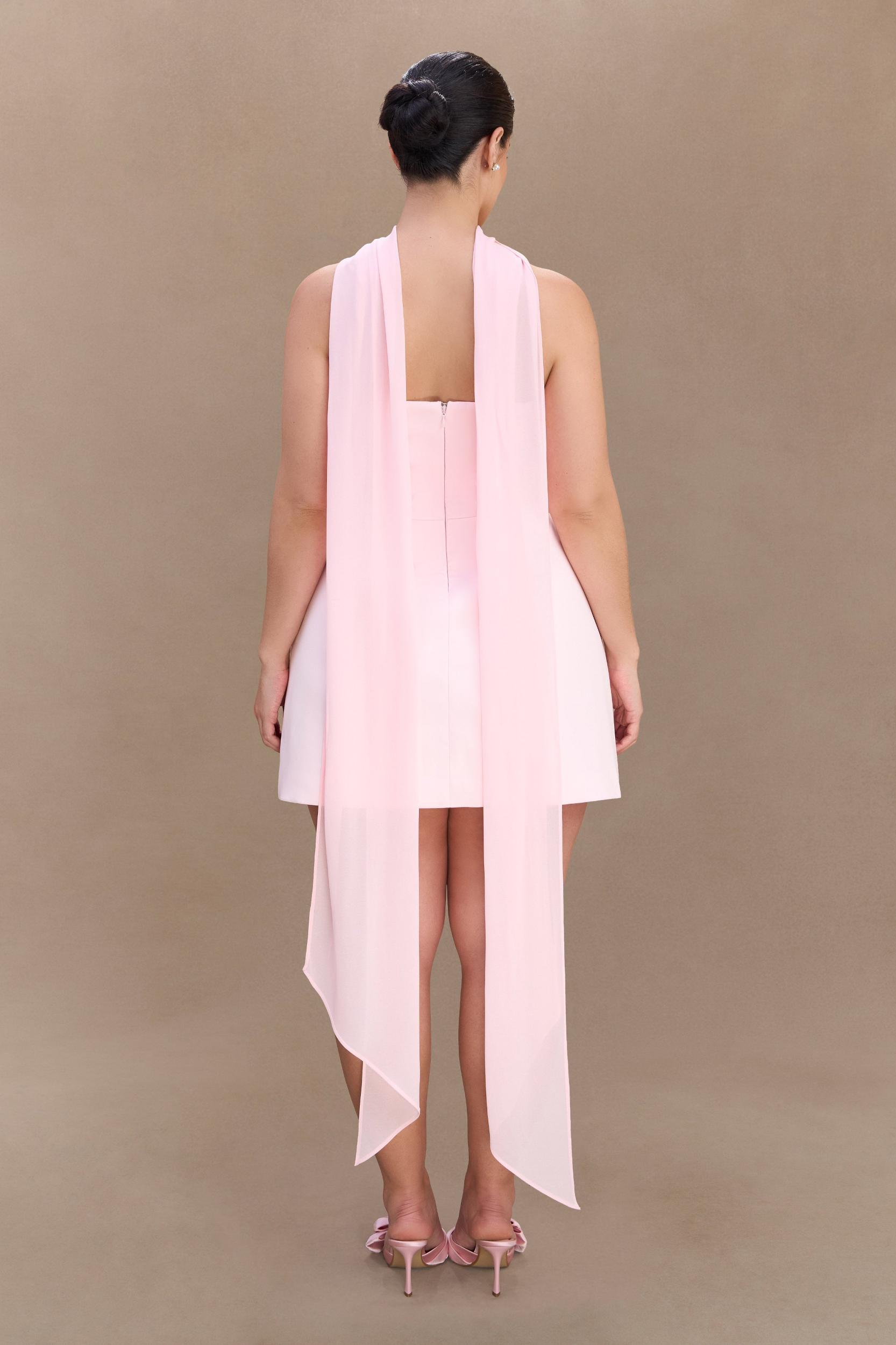 Orellia Strapless Suiting Mini Dress - Soft Pink Product Image