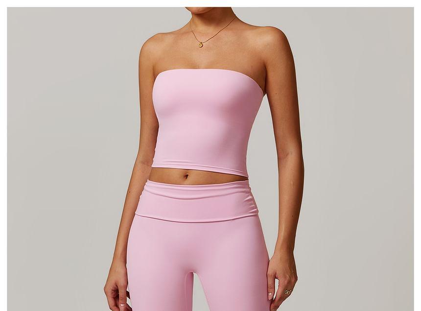 Plain Crop Sports Tube Top Product Image