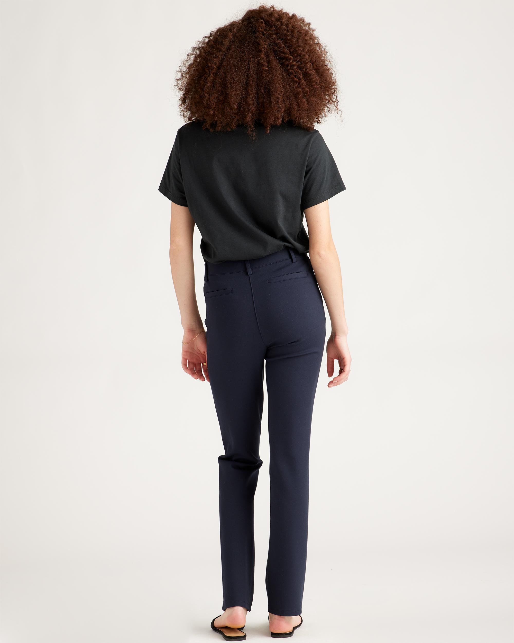 Quince | Women's Ultra-Stretch Ponte Straight Leg Pants Petite Rayon Product Image