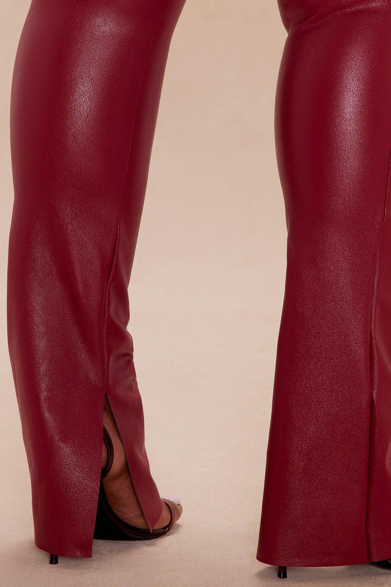 Xena Faux Leather Pant - Burgundy Female Product Image