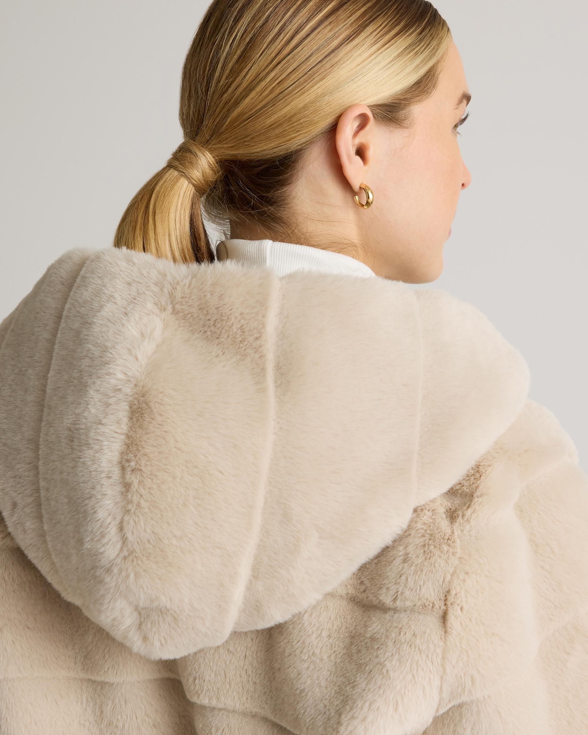 Quince | Women's Hooded Faux Fur Jacket Recycled Polyester Product Image