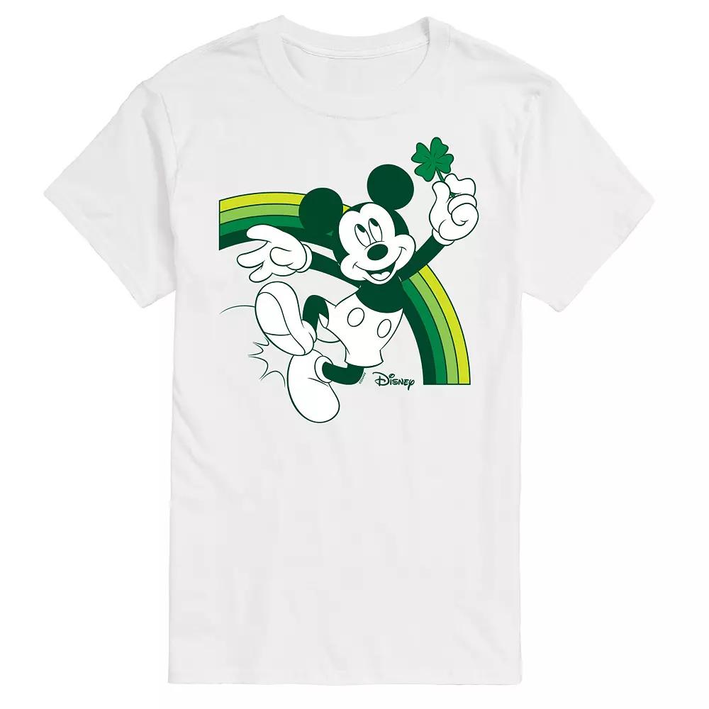 Disney's Mickey Mouse Men's Green Rainbow Graphic Tee,  Product Image